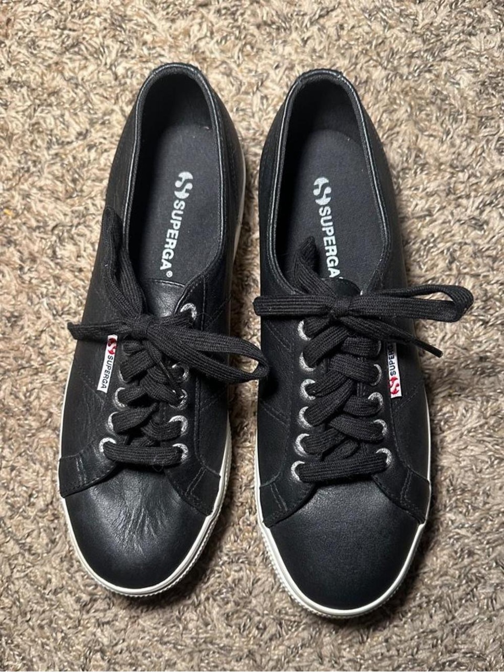 Superga Unisex Black Classic Low-Top Sneakers